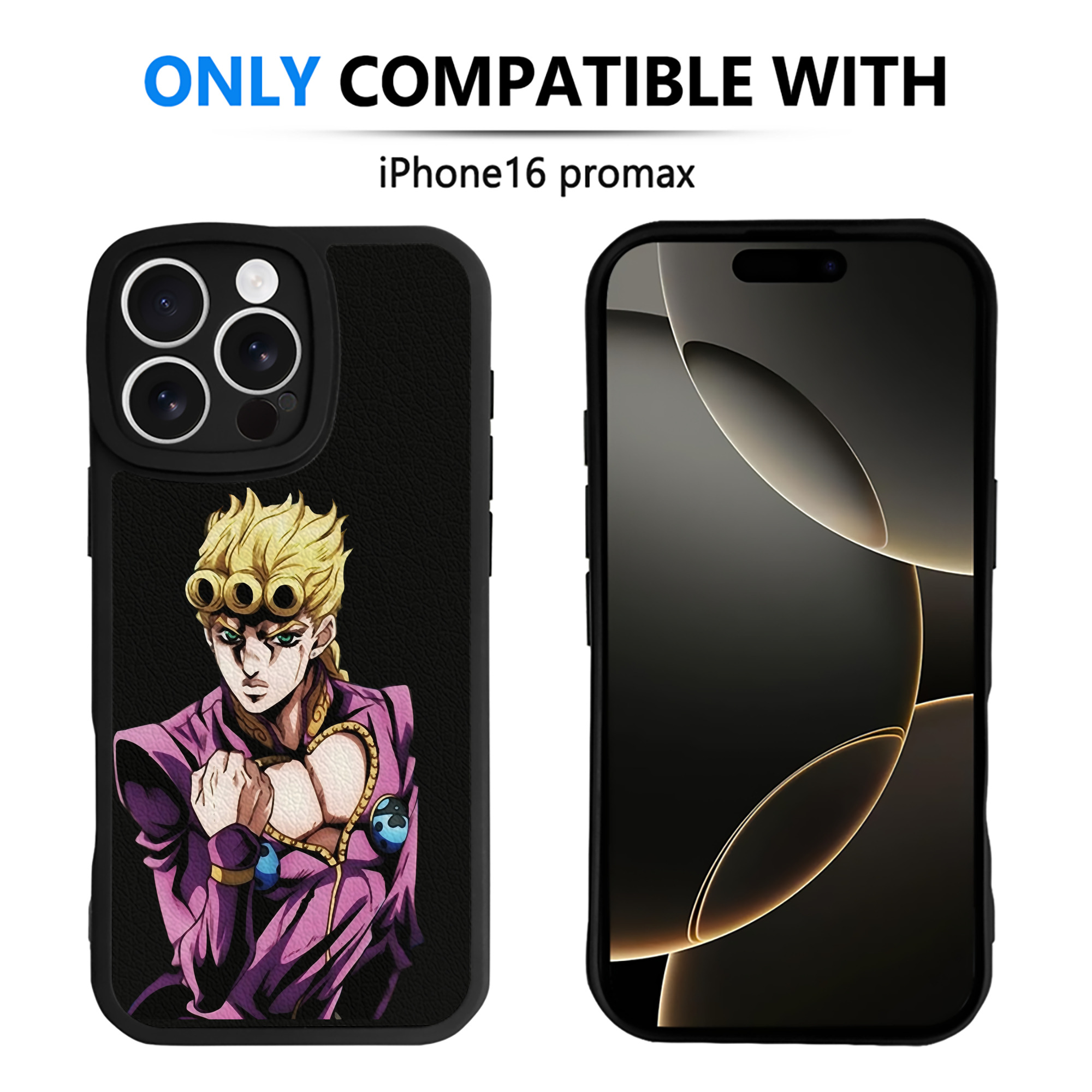 （画像用） ジョジョの奇妙な冒険 ジョルノ?ジョバァーナ JoJo's Bizarre Adventure Giorno Giovanna 【iPhone 16シリーズ対応】シリコンスマホケース（レザー調） 材質：シリコン